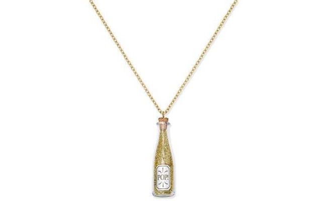 Celebrate Shop Women’s 36-in Holiday Champagne Bottle Pendant Necklace, Gold