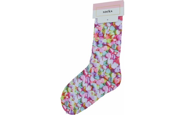 Celebrate Shop Women’s Candy Hearts Printed Socks, Multicolor