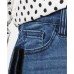  Trendy Varsity-Stripe Skinny Jeans (Dark Blue, 20W Plus)