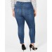 Trendy Varsity-Stripe Skinny Jeans (Dark Blue, 20W Plus)
