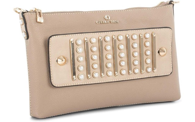  Maestro Faux Leather Handbag  Clutch (Beige)