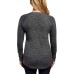  Ladies' High-low Hemline Crew Long Sleeve Blouse Pullover Tops