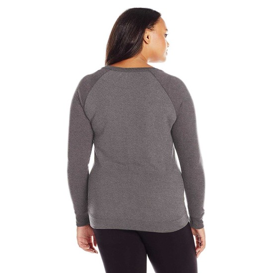  Women’s Plus Size Boat-Neck Sweatshirt (Granite Heather, 1X)