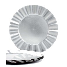 Charge it by Jay Ruffle Rim Charger Plates (Silver, Set of 4 )
