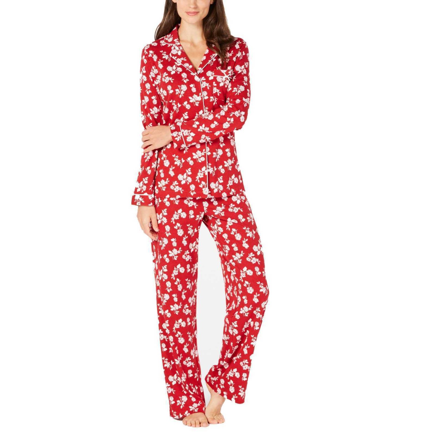 Charter Club Cotton Printed Pajama Set (Red 3XL)