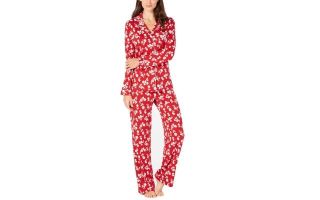  Cotton Printed Pajama Set (Red 3XL)