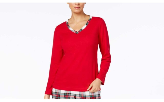  Flannel Mix It Top Printed Pajama Top,Missing Pants (Stewart Plaid,XXL)