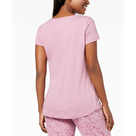  Graphic Pajama Top (Purple, L)