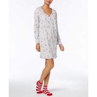 Charter Club Graphic-Print Cotton Sleepshirt (Gray/Prancing Deer,  S)