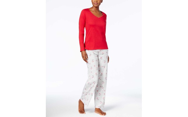  Graphic Top Printed Pants Pajama Sets,Missing Pants (Prancing Deer, XXXL)