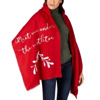 Charter Club Mistletoe Blanket Wrap (Red)