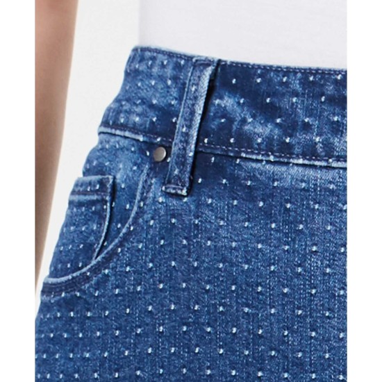  Plus Size Dot-Print Tummy-Control Fashion Jeans