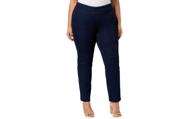  Plus Size Stretch Denim Pull-On Jeans (Medium Blue, 14W/S)
