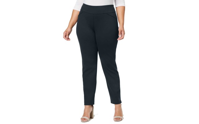  Plus Size Women’s Ponté-Knit Pants (Navy, 24W)