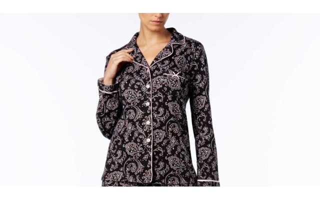  Printed Cotton Pajama Set, Missing Pants (Bandana Paisley, XS)