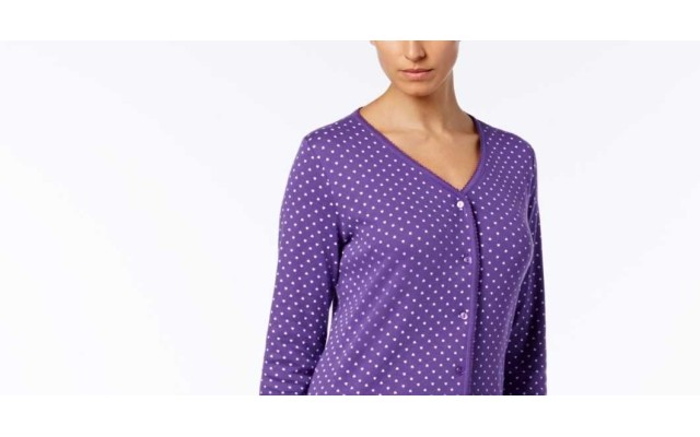  Printed Pajama Set, Missing Pants (Dark Purpple, XL)