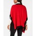  Solid Knit Reversible Poncho