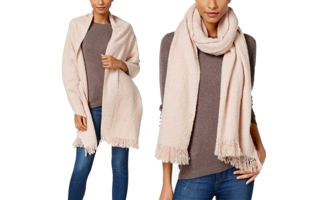 Solid Supersoft Wrap Scarf (Pale Pink, One Size)