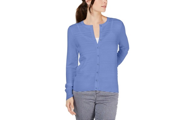  Textured Cardigan (Blue)