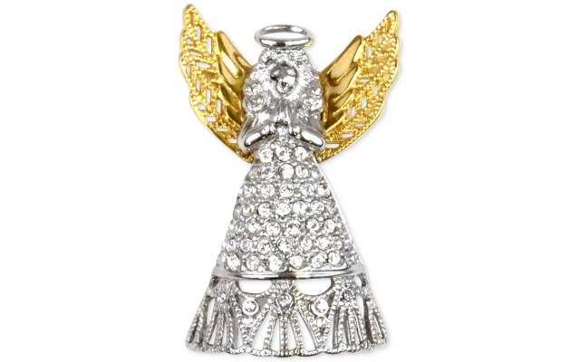  Two-tone Crystal Angel Brooch Two-Tone – Silver