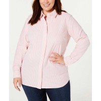 Charter Club Women’s Cotton Plus Size Striped Knit Shirts