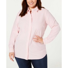 Charter Club Women’s Cotton Plus Size Striped Knit Shirts