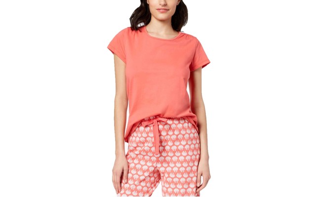  Women's Cotton Short-Sleeve Soft Knit Pajama Tops