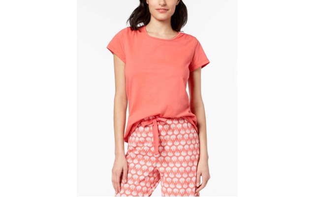 Women's Cotton Short-Sleeve Soft Knit Pajama Tops