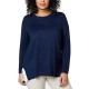 Women's Plus Size Contrast Trim Long Sleeve Pullover Sweaters