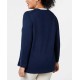  Women's Plus Size Contrast Trim Long Sleeve Pullover Sweaters