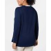  Women's Plus Size Contrast Trim Long Sleeve Pullover Sweaters