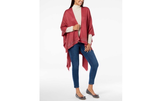  Women’s Super-Soft Embellished Poncho