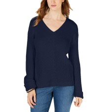Charter Club Women's V-Neck Cuffed-Sleeve Sweaters