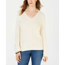 Charter Club Women's V-Neck Cuffed-Sleeve Sweaters