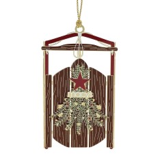 ChemArt  Sled Ornament, Brown