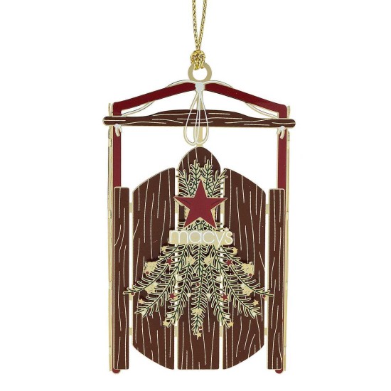   Sled Ornament, Brown