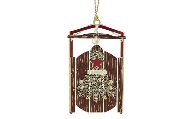   Sled Ornament, Brown