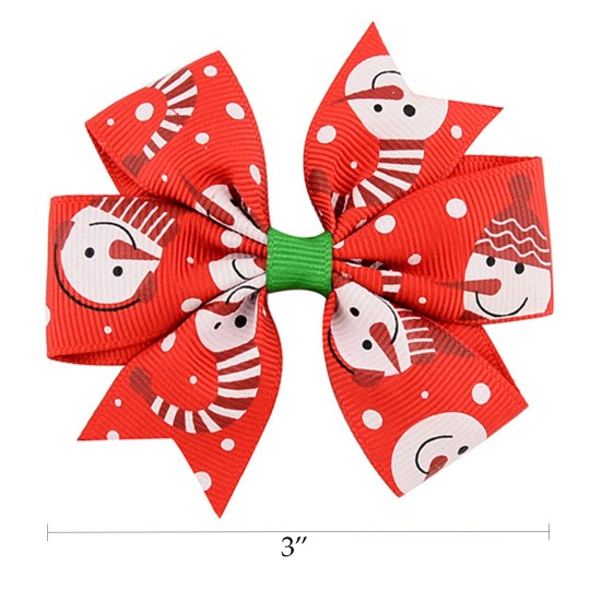  8pcs Christmas Ribbon Hair Clip,3Inch Bow Hair Pin for Baby Girls, Christmas, Birthday, Preschool Gift for Toddler Girls, Preschoolers, Kindergarten Girls