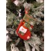 , Set of 4, 3D Christmas Theme Stockings Gift & Candy Bag & Tableware Holder Ornament Animated Santa Reindeer Snowman Dog
