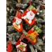 , Set of 4, 3D Christmas Theme Stockings Gift & Candy Bag & Tableware Holder Ornament Animated Santa Reindeer Snowman Dog