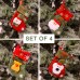 , Set of 4, 3D Christmas Theme Stockings Gift & Candy Bag & Tableware Holder Ornament Animated Santa Reindeer Snowman Dog