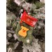 , Set of 4, 3D Christmas Theme Stockings Gift & Candy Bag & Tableware Holder Ornament Animated Santa Reindeer Snowman Dog