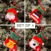 , Set of 4, 3D Christmas Theme Stockings Gift & Candy Bag & Tableware Holder Ornament Animated Santa Reindeer Snowman Dog