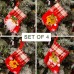 , Set of 4, 3D Christmas Theme Stockings Gift & Candy Bag & Tableware Holder Ornament Animated Santa Reindeer Snowman Dog
