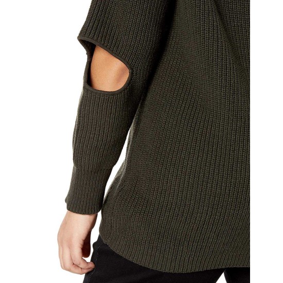  Women’s Apparel Women’s Plus Size Long Sleeve Elbow Detail Sweater (Army Green, S/16)