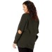  Women’s Apparel Women’s Plus Size Long Sleeve Elbow Detail Sweater (Army Green, S/16)