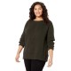  Women’s Apparel Women’s Plus Size Long Sleeve Elbow Detail Sweater (Army Green, S/16)