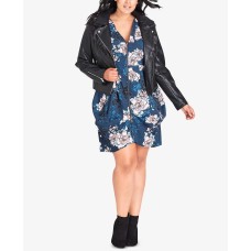 City Chic Women's Plus Size Trendy Faux-Fur-Collar Jackets