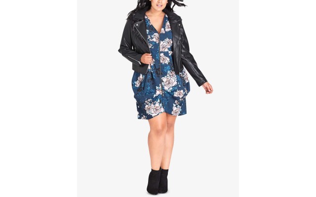  Women's Plus Size Trendy Faux-Fur-Collar Jackets, Black, 14W