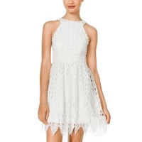 City Studios Juniors Sleeveless Lace Womens Dress